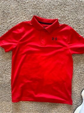 Under Armour Boys  Red Polo Performance  Shirt